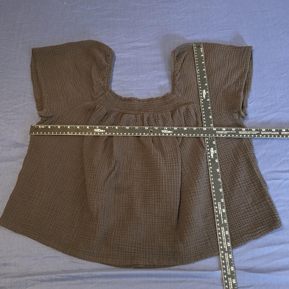 Joyspun Sleepshirt Womens 2X Black 100% Cotton Gaze Babydoll Short Sleeve Lounge - Picture 2 of 7